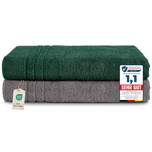 Komfortec 2er Saunahandtuch Set 80x200 cm, Große... - Deal du jour à 25.42€