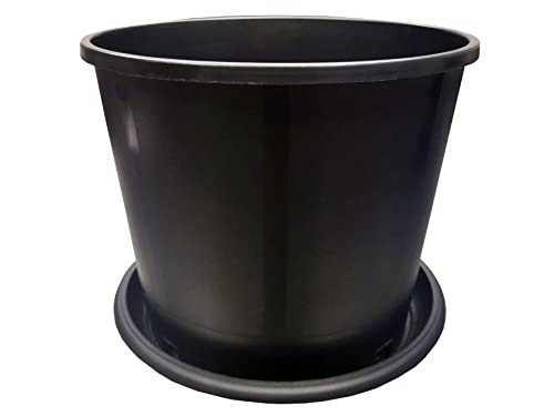 Pot de fleurs rond en plastique noir pour 4, 12, 19 l (4... en promo à 1,79€ (-92%) sur Amazon FR