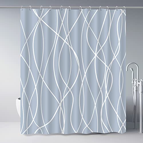 Punkray Light Blue Shower Curtain for Bathroom with Hooks... - Maison & Cuisine Amazon Royaume-Uni à 20.00€