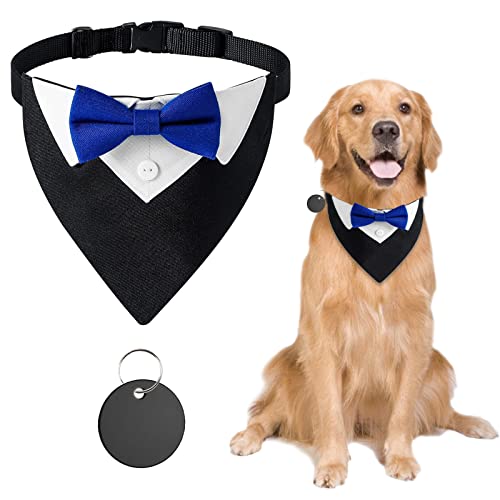 URROMA 1 Pack Blue Bow Formal Dog Tuxedo Bandana... - Animalerie Amazon Royaume-Uni à 2.19€