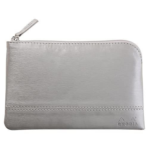 RHODIA 116521C - Pochette Zippée en Simili Cuir - Argent... en promo à 10,68€ (-50%) sur Amazon FR