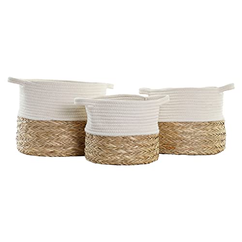 DKD Home Decor Korb-Set der Marke, Weiß, aus Baumwolle (29... - Maison & Cuisine Amazon Allemagne à 17.24€