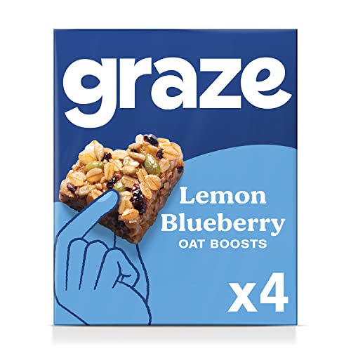 Graze Healthy Snacks - Lemon Blueberry Oat Snack Bars, 4x30g - Épicerie Amazon Royaume-Uni à 2.00€