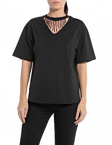 REPLAY W3019 Camiseta, 098 Negro, XXS para Mujer - Jouets & Jeux en promo à 25.22€