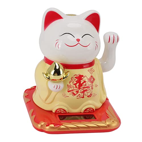 Lucky Waving Cat, Lucky Cat with Waving Arm Solar Powered... - Animalerie Amazon Royaume-Uni à 3.50€