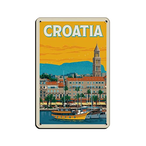 AZOLID Vintage Metal Tin Signs Croatia Travel Tin Signs... - Sports & Fitness Amazon Royaume-Uni à 1.41€