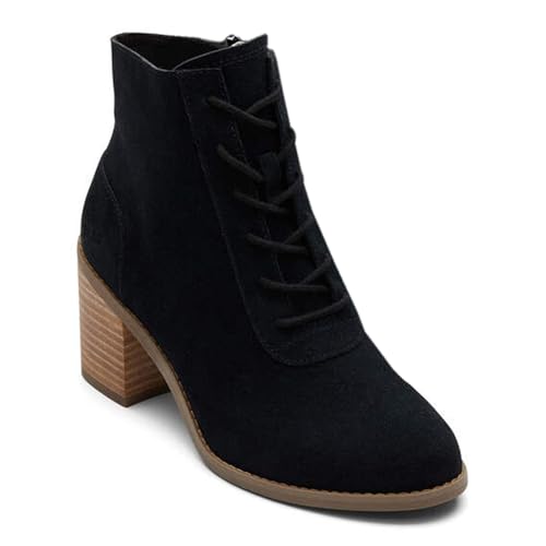 TOMS Evelyn Lace-Up, Stivaletto Donna, Black Suede, 43.5 EU - Amazon Italie à 38.74€