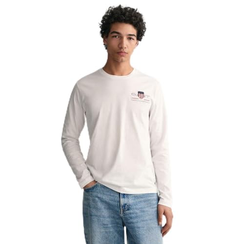GANT REG Medium Archive Shield LS T, Blanco, XXXXL - Mode & Vêtements en promo à 68.95€