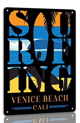 Surfing Metal Tin Sign Venice Beach Signs Funny Surf Decor... - Sports & Fitness Amazon Royaume-Uni à 1.00€