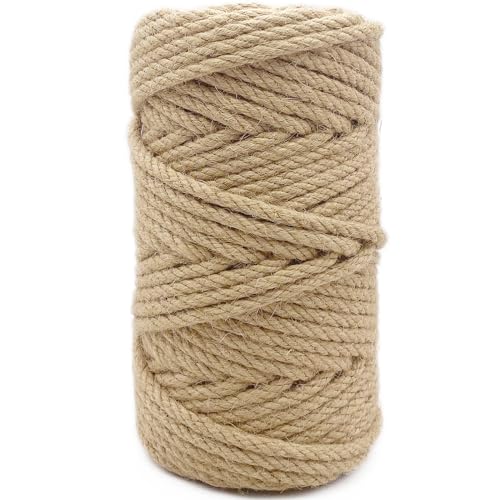 Leecogo 6mm Jute Rope, 164 Feet Heavy Duty and Thick Twine... - Jardin & Extérieur en promo à 9.09€