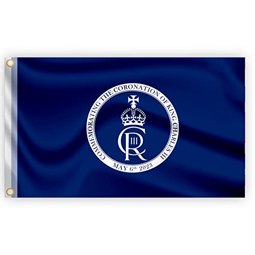 Große 15 x 90 cm, marineblaue Flagge, New King Charles III... - Jardin & Extérieur Amazon Allemagne à 7.47€