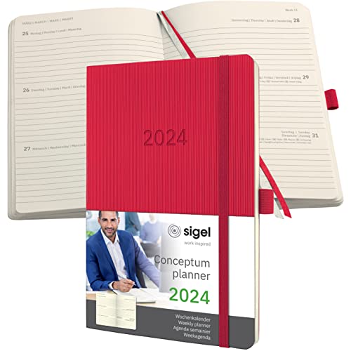 SIGEL C2434 Conceptum Agenda semanal 2024, aprox. A5, rojo... - Amazon Espagne à 5.56€