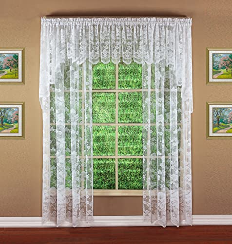 Today's Curtain Floral Vine Lace Panel 84", White, 60W x 84L - Maison & Cuisine Amazon Royaume-Uni à 7.63€