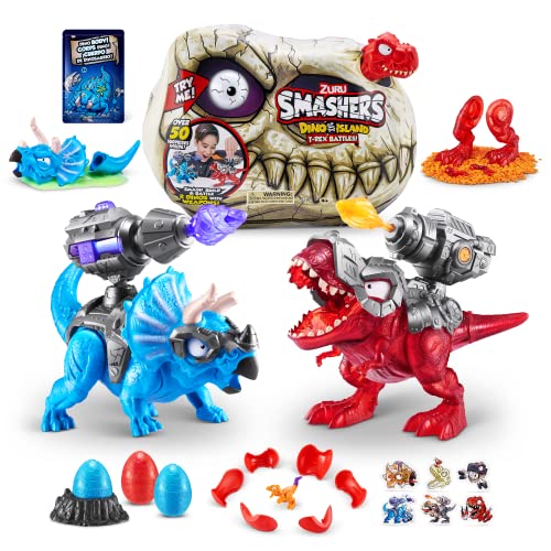 Smashers Dino Island T-Rex Battles by ZURU, Red T-Rex, 50+... - Jouets & Jeux Amazon France à 30.89€