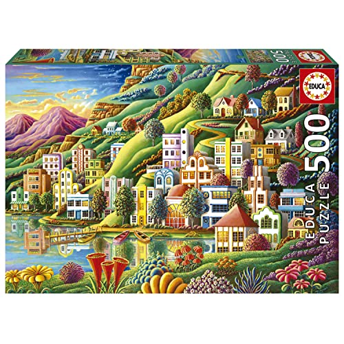 Educa - Puzzle 500 Teile für Erwachsene | Buntes Dorf am... - Jouets & Jeux Amazon Allemagne à 5.99€