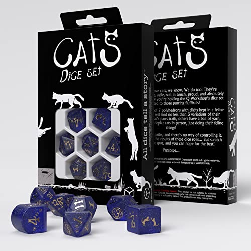 Q-Workshop 96283 Cats Modern Dice Set: Meowster (7) Cardgame - Jouets & Jeux Amazon Espagne à 17.43€
