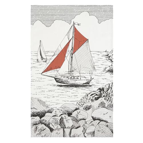 Coucke Torchon en métis imprimé, 50x75cm, Voilier - Auto & Moto en promo à 16.90€