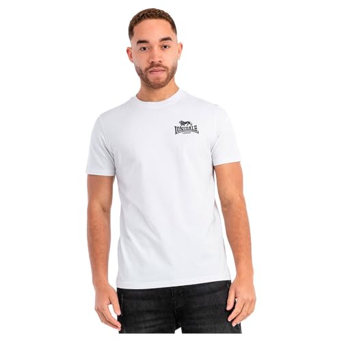 Lonsdale Blairmore Camiseta, Blanco/Negro, 3XL Hombres - Bon plan à 21.12€