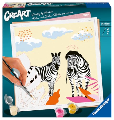 Ravensburger – CreArt Format carré 20x20 cm – Zèbre –... - Jouets & Jeux en promo à 9.53€