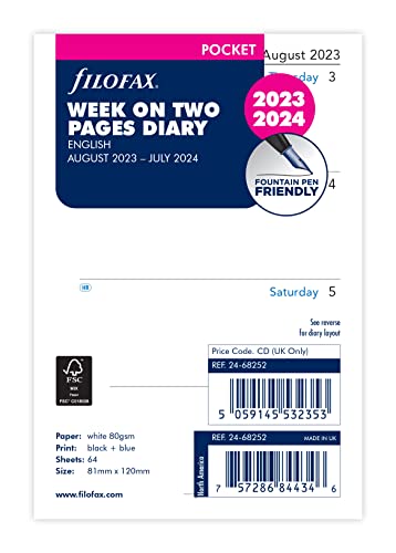 Filofax Pocket Week on Two Pages Mid Year Diary August 23... - Bon plan à 2.94€