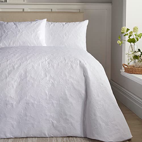 Serene - White Butterfly Embroidery Duvet Cover - Single... - Nouvelle promo Amazon à 18.67€