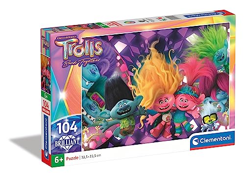Clementoni - 20191 - Supercolor Puzzle Brilliant - Trolls... - Jouets & Jeux en promo à 8.50€