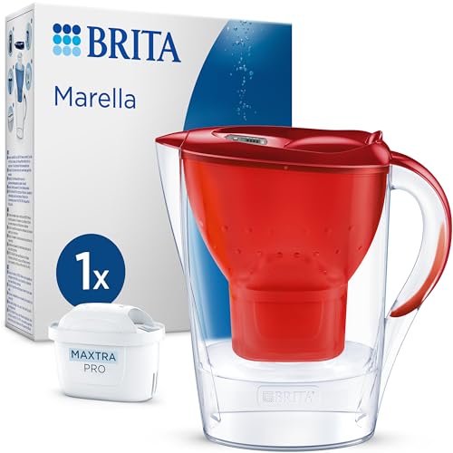BRITA Wasserfilter-Kanne Marella rot (2,4l) inkl. 1x MAXTRA... - Maison & Cuisine Amazon Allemagne à 21.41€