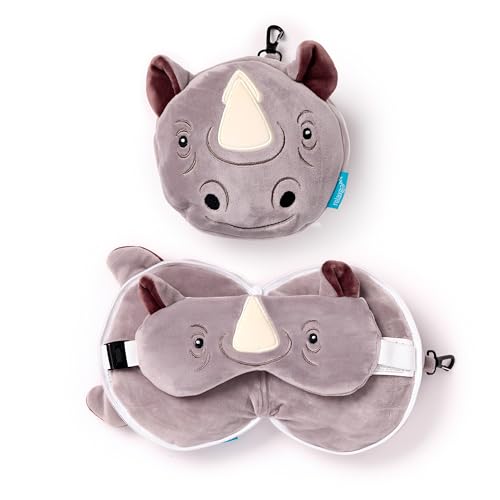 Relaxeazzz Rhino Oreiller de Voyage Rond en Peluche et... - Jouets & Jeux en promo à 13.25€