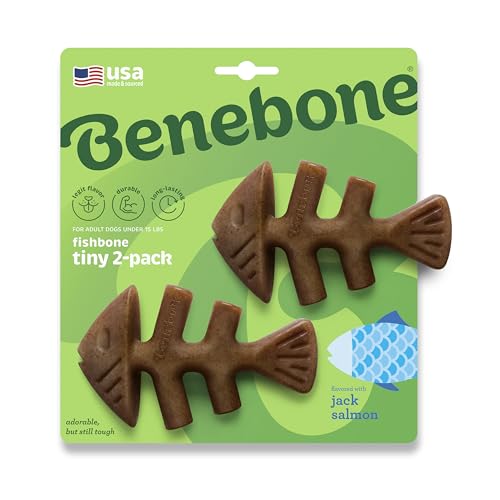 Benebone Tiny 2-Pack Fishbone Durable Dog Chew Toys, Real... - Jouets & Jeux Amazon France à 15.12€