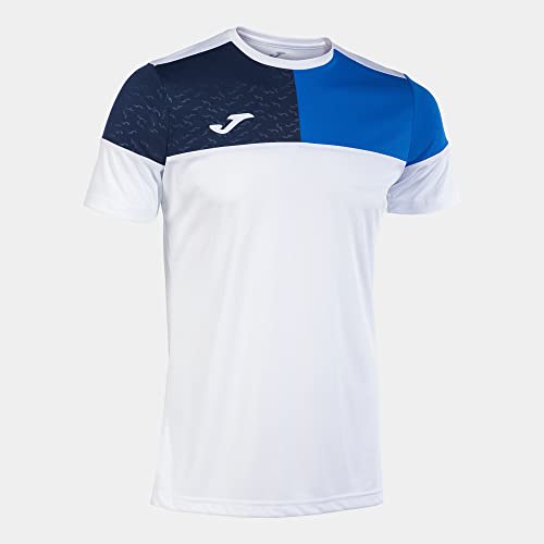 Joma Maglia a Manica Corta Uomo Crew V Bianco Blu Reale Blu... - Bon plan à 8.99€