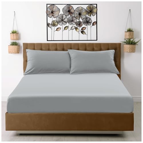 Super Dreamer Spannbetttuch für Einzelbett, grau... - Maison & Cuisine Amazon Allemagne à 2.46€