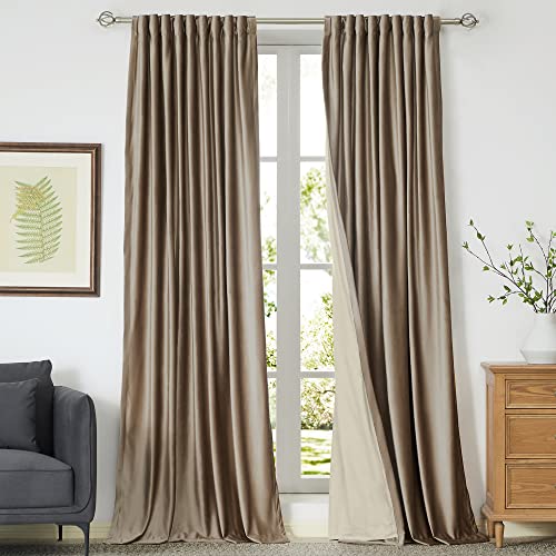 PRIMROSE Blackout Taupe Velvet Curtains 84 inch Long for... - Maison & Cuisine Amazon Royaume-Uni à 43.37€