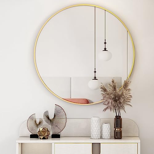 Koonmi Miroir Mural Rond doré 60 cm avec Cadre en métal... - Maison & Cuisine Amazon France à 43.88€