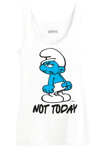 The Smurfs Wosmurftk003 Camiseta de Tirantes para, Gris... - Bon plan à 7.89€