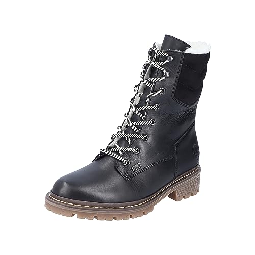 Rieker Botas con cordones para mujer Y9232, Negro, 41 EU - Deal du jour à 24.26€