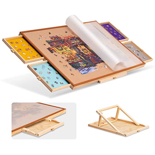 Tektalk Table de Puzzle en Cuir avec Plateaux de Rangement... - Jouets & Jeux Amazon France à 72.80€