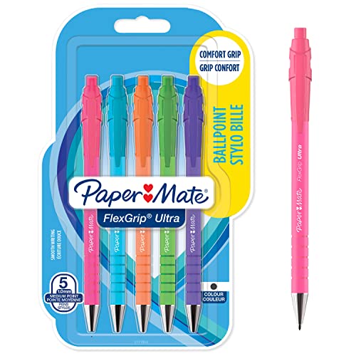 Paper Mate FlexGrip Ultra Bright Ballpoint Pens | Medium... - Sports & Fitness Amazon UK à 5.19€