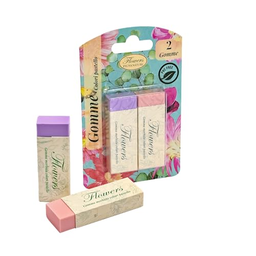 Pigna, Blister 2 gomme NATURE FLOWERS, PVC free, rosa e... - Jardin & Extérieur Amazon Italie à 1.59€