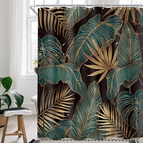 Cinbloo Rideau de Douche Vert/Noir/doré de 152,4 x 183 cm... en promo à 10,24€ (-59%) sur Amazon FR
