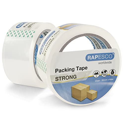 Rapesco 1697 Strong Packing Tape 50mm x 60m, Clear, Pack of... - Amazon Royaume-Uni à 2.91€