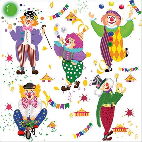 Lot de 20 serviettes de table Motif clowns dansants... - Maison & Cuisine Amazon France à 2.80€