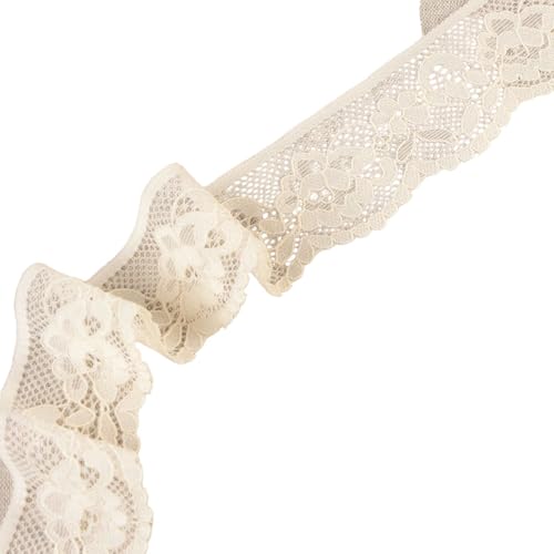 MYMERCERIE Bobina 15 m pizzo elastico fiori 33 mm Ecru - Loisirs Créatifs Amazon Italie à 2.99€