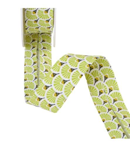 Stephanoise Bobina 25 m bias ventagli verde anice 27 mm - Loisirs Créatifs en promo à 2.49€