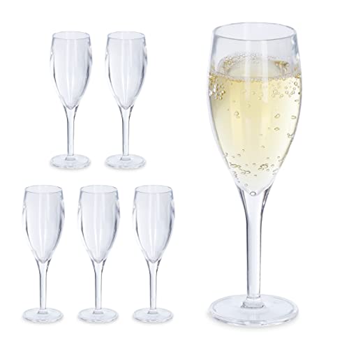 Relaxdays Copas Cava Plástico, Set de 6, Irrompibles y... - Deal du jour à 14.95€