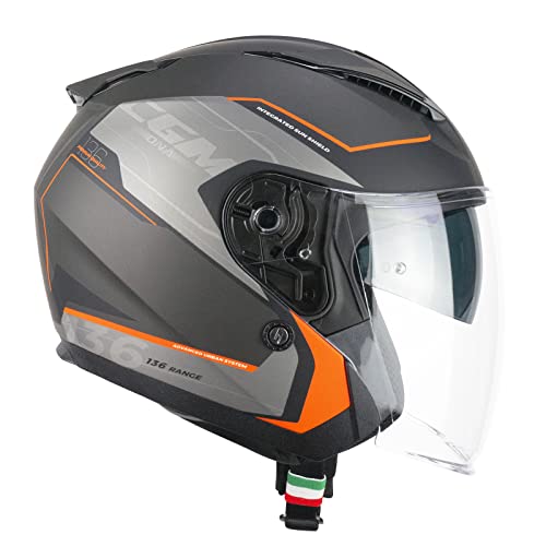 CGM Casco de Cara Abierta, 136S DNA Apache Grafito Naranja... - Auto & Moto Amazon Espagne à 28.73€