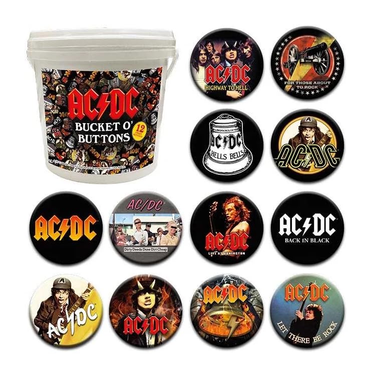 AQUARIUS AC/DC – Seau de 144 Badges 3,2 cm - Amazon Allemagne à 30.28€