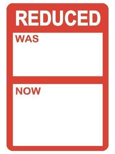 Price Stickers Reduced was/Now Stickers - 25 x 38mm - Pack... - Fournitures Bureau en promo à 1.81€