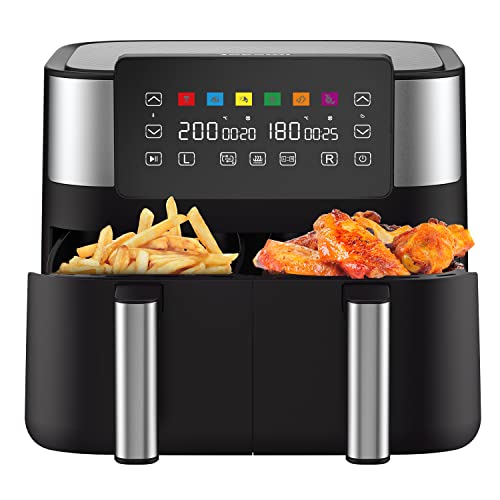 Air Fryer with 2 Baskets 7.6L, JOYAMI Dual Basket AirFryer... - Auto & Moto Amazon Royaume-Uni à 53.54€