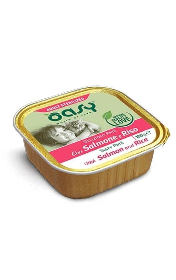 OASY DELIZIOSO PATÈ STERILISED SALMONE E RISO. 100GR - Animalerie Amazon Italie à 0.77€