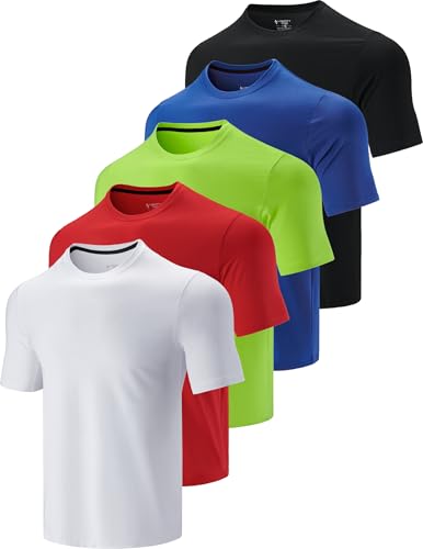 Liberty Imports 5 Pack Men’s Active Quick Dry Crew Neck T... - Sports & Fitness en promo à 32.96€